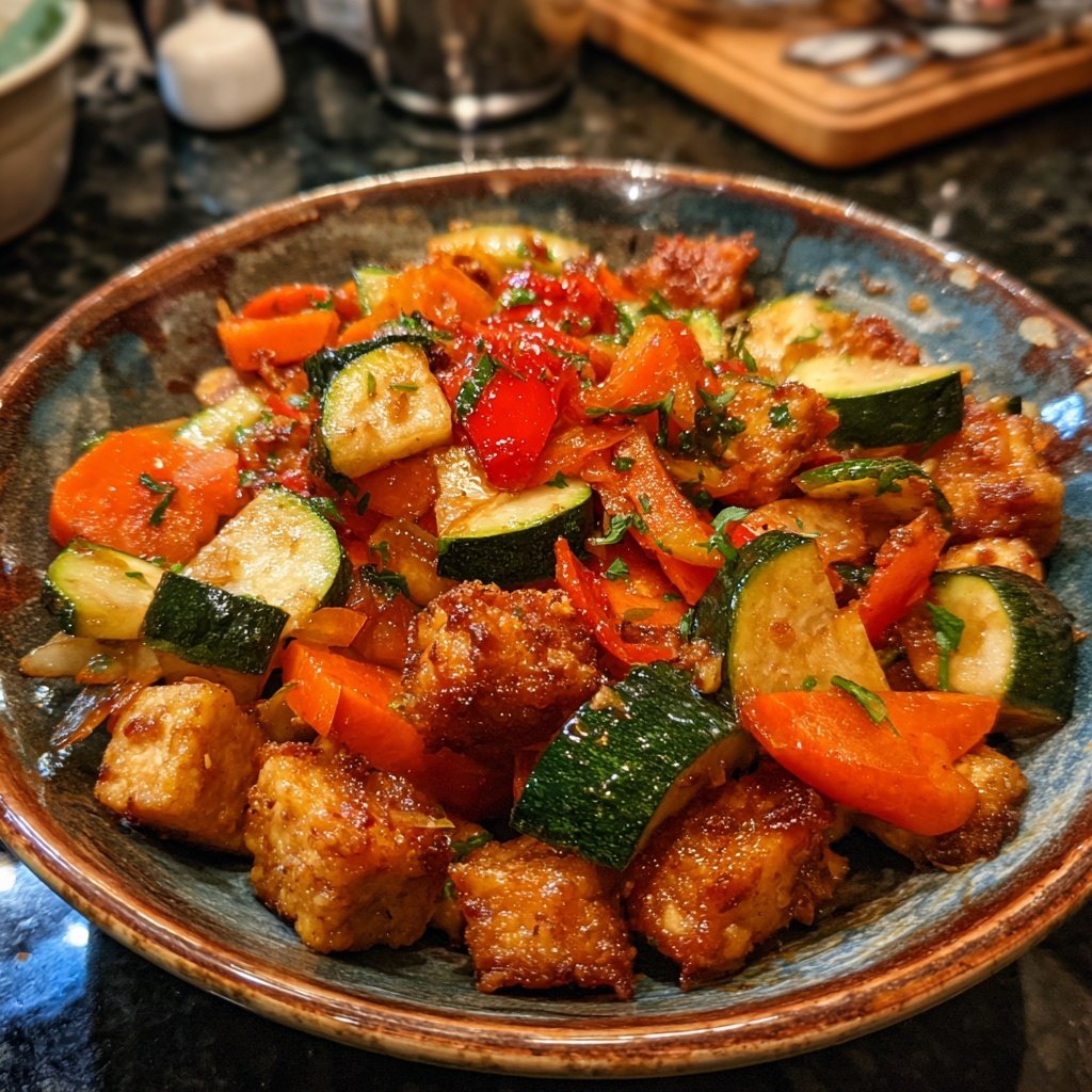 Kalorienarme Gemüsepfanne Mit Tofu