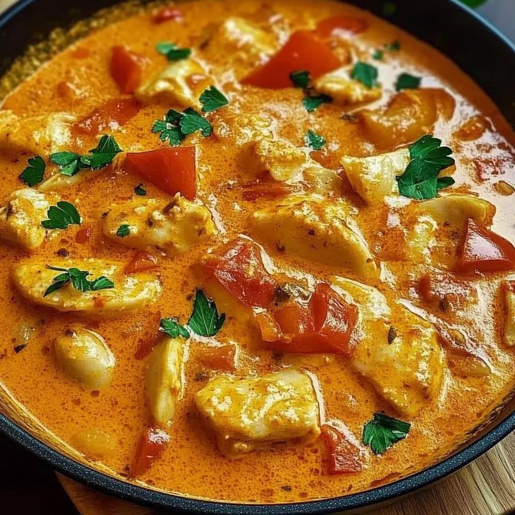 Cremiges Paprika-Sahne-Hähnchen mit Gnocchi