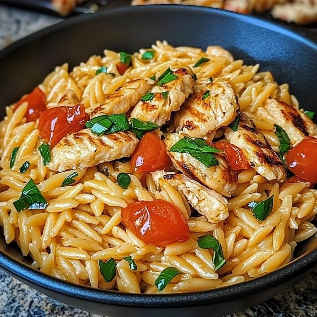 One Pot Orzo Pasta mit Hähnchen