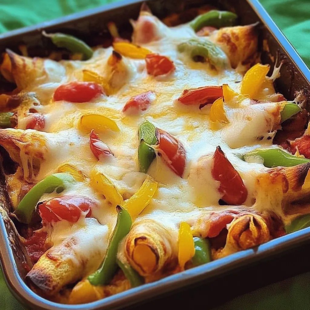 Käsiger Fajita Hähnchen Auflauf