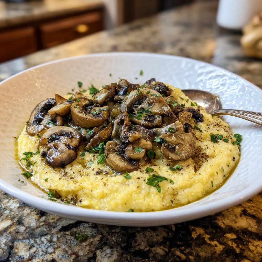 Abendessen mit cremiger Polenta