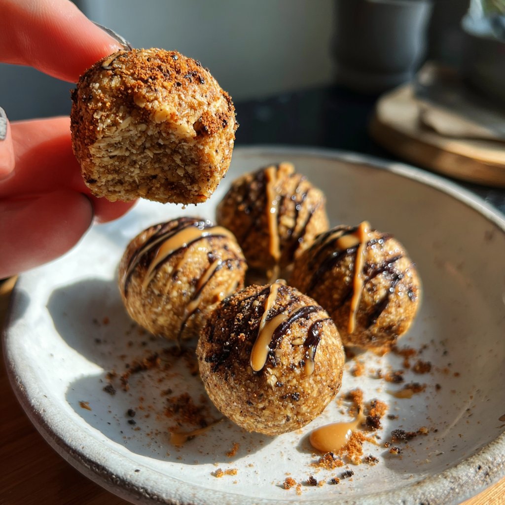 Protein Bällchen mit Zimt und Hafer