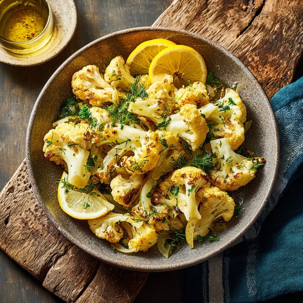 Blumenkohl mit Knoblauch und Zitrone