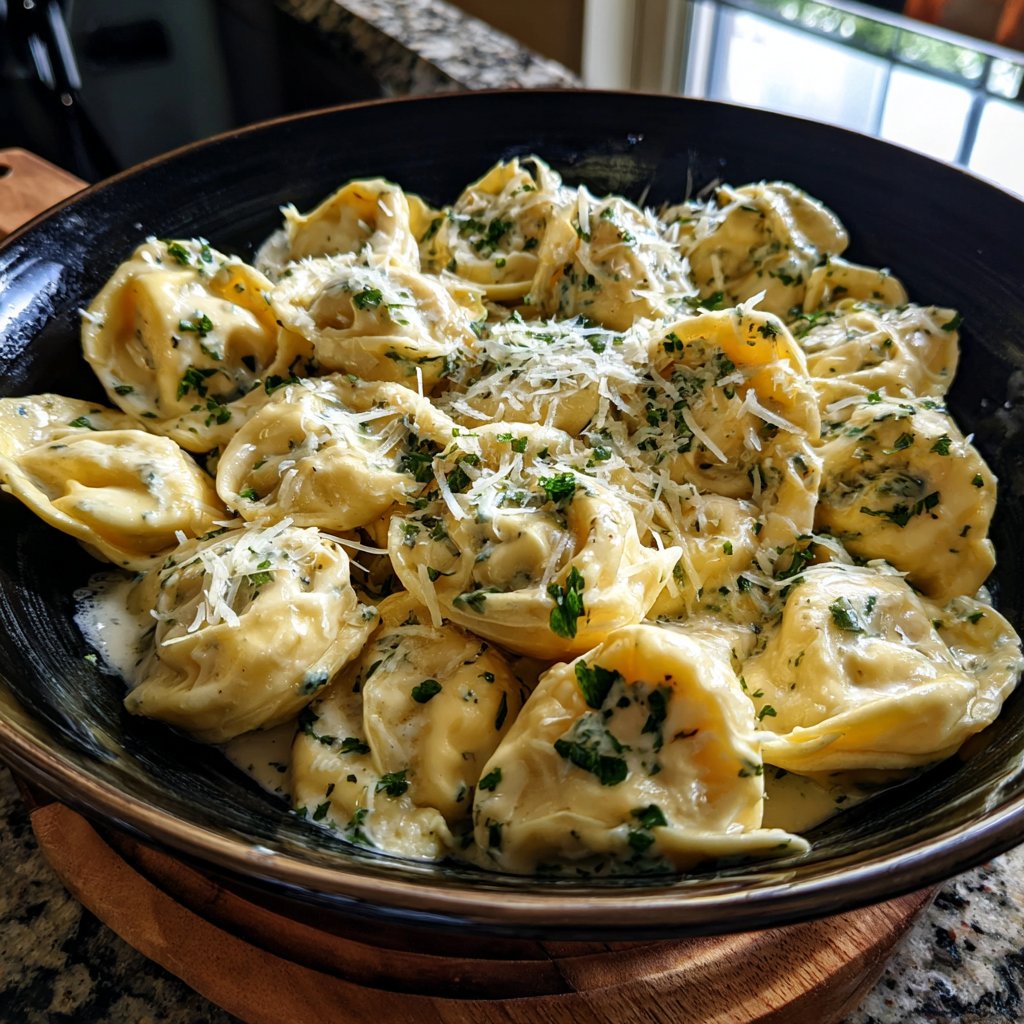 Gefüllte Tortellini mit Parmesancreme