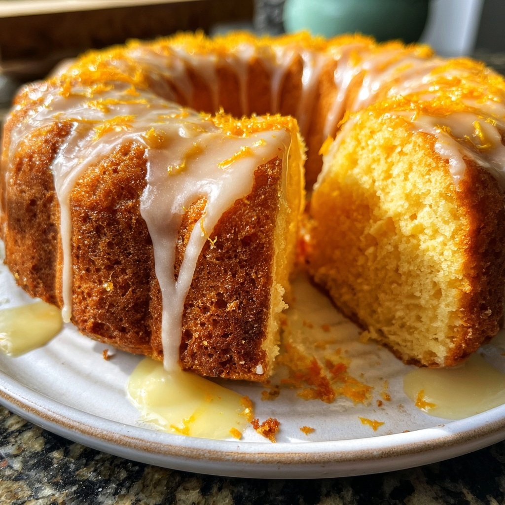 Zitronenkuchen mit Orangenabrieb