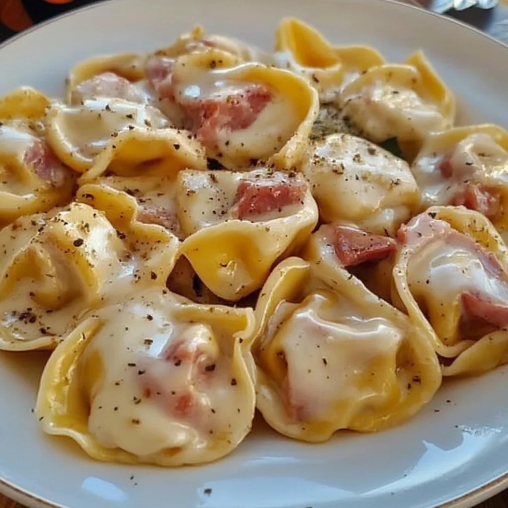 Tortellini alla Panna in selbst gemachter Schinken Sahne Soße