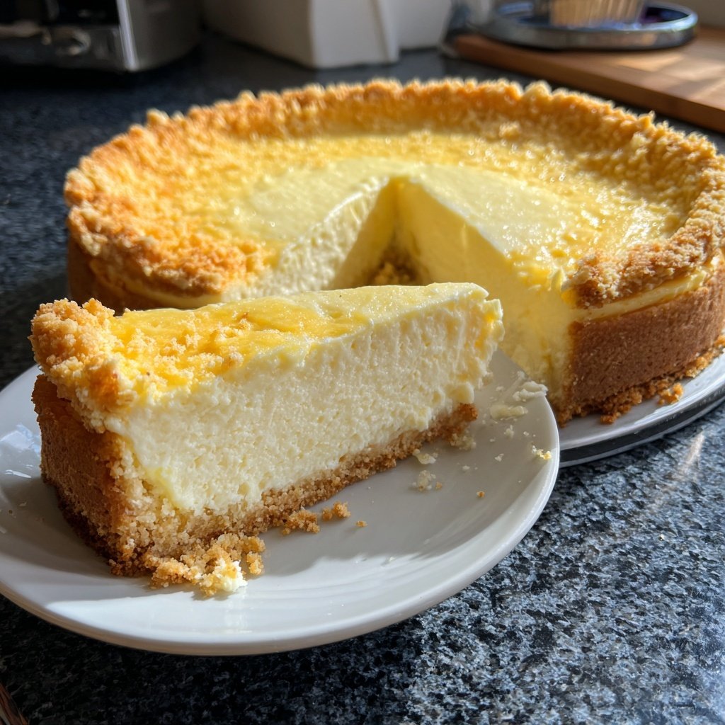 Käsekuchen mit Vanillepudding