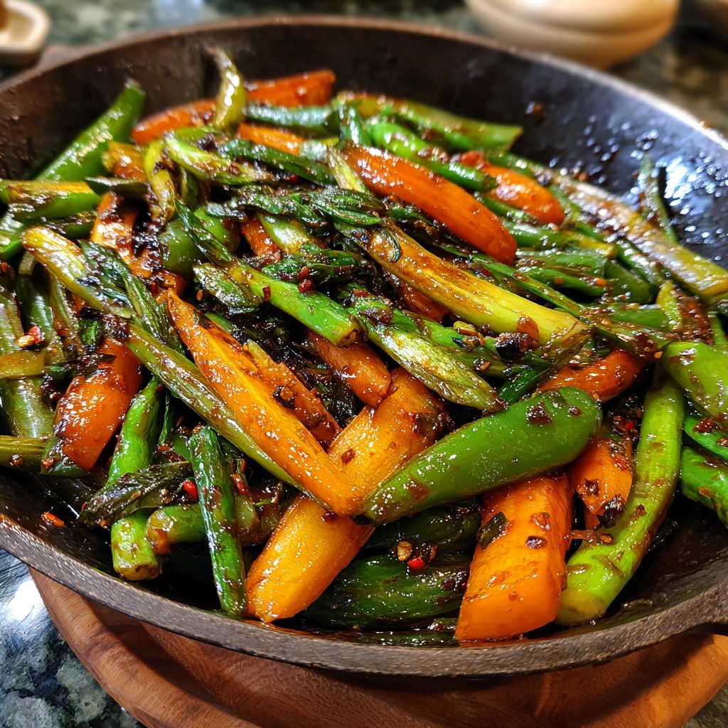 Asiatische Gemüsepfanne mit Sojasauce