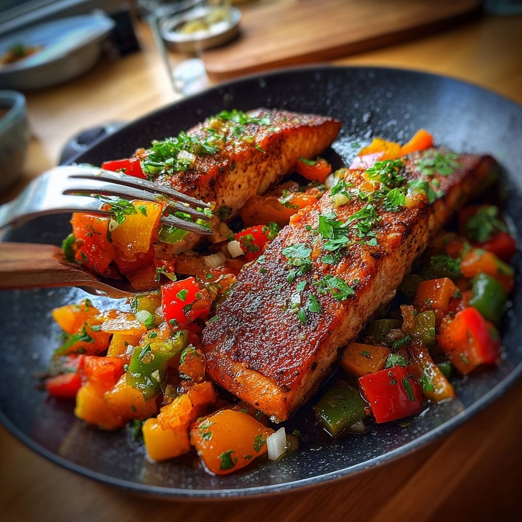 Kalorienarme Lachs Pfanne Mit Gemüse