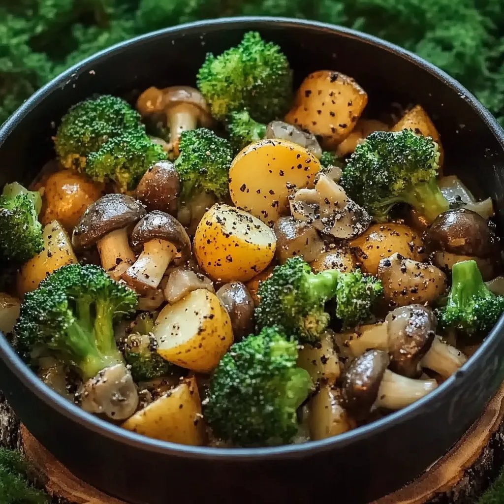 Brokkoli Kartoffel Pfanne mit Pilzen