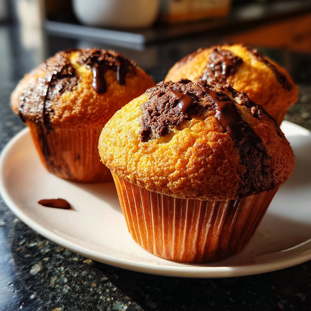 Muffins mit Kakao und Vanille
