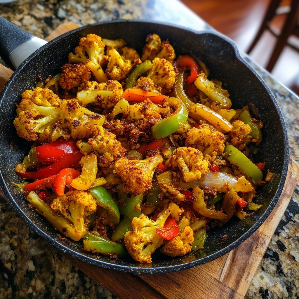 Blumenkohl Pfanne Mit Kurkuma