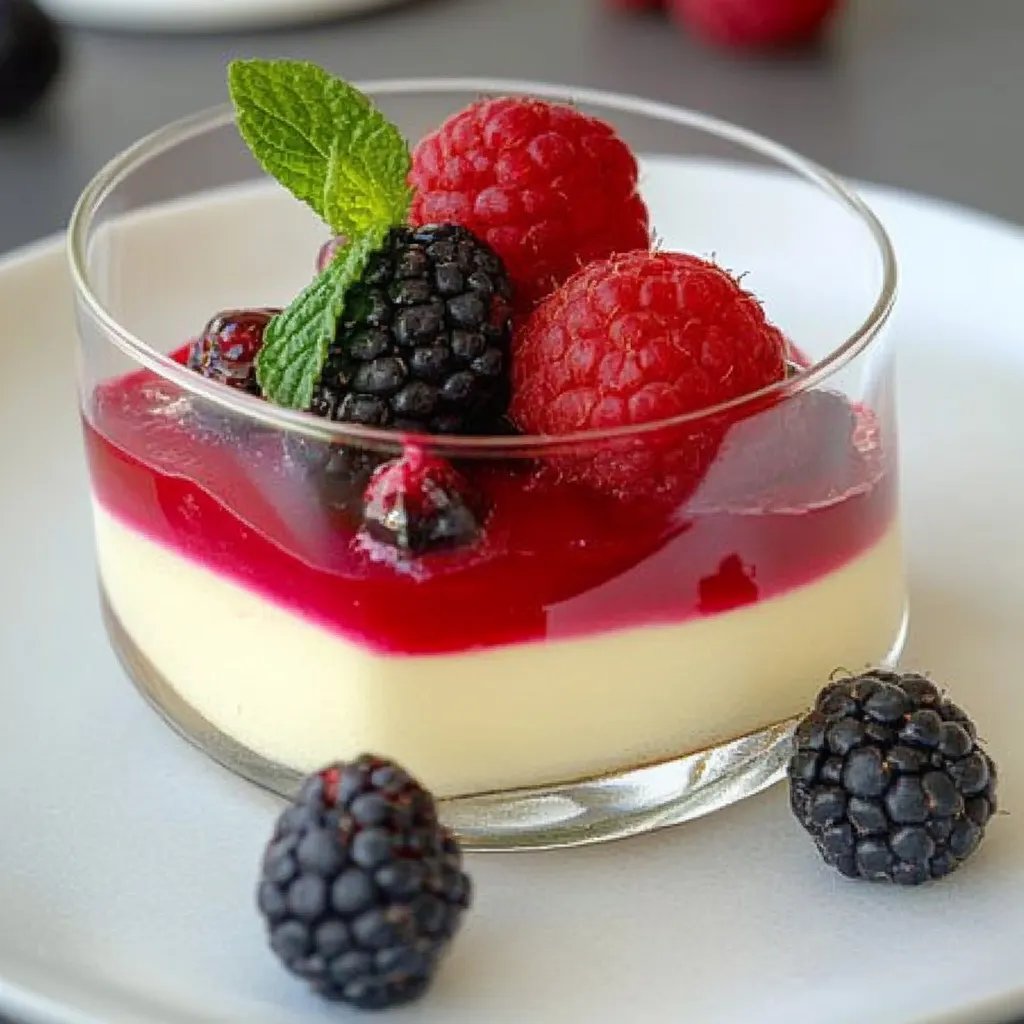 Edle Vanille-Panna-Cotta mit Sommerbeerenkompott