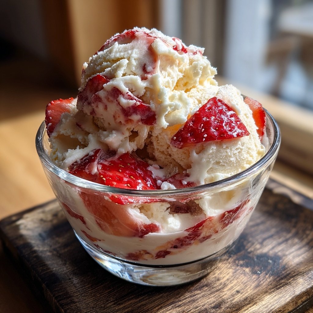 Vanille Erdbeer Eiscreme
