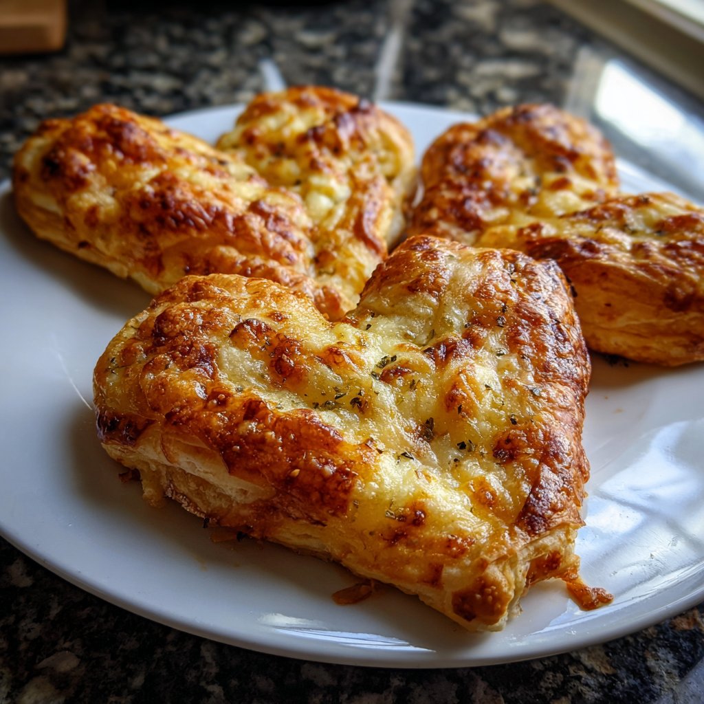 Blätterteig-Herzen mit Käse