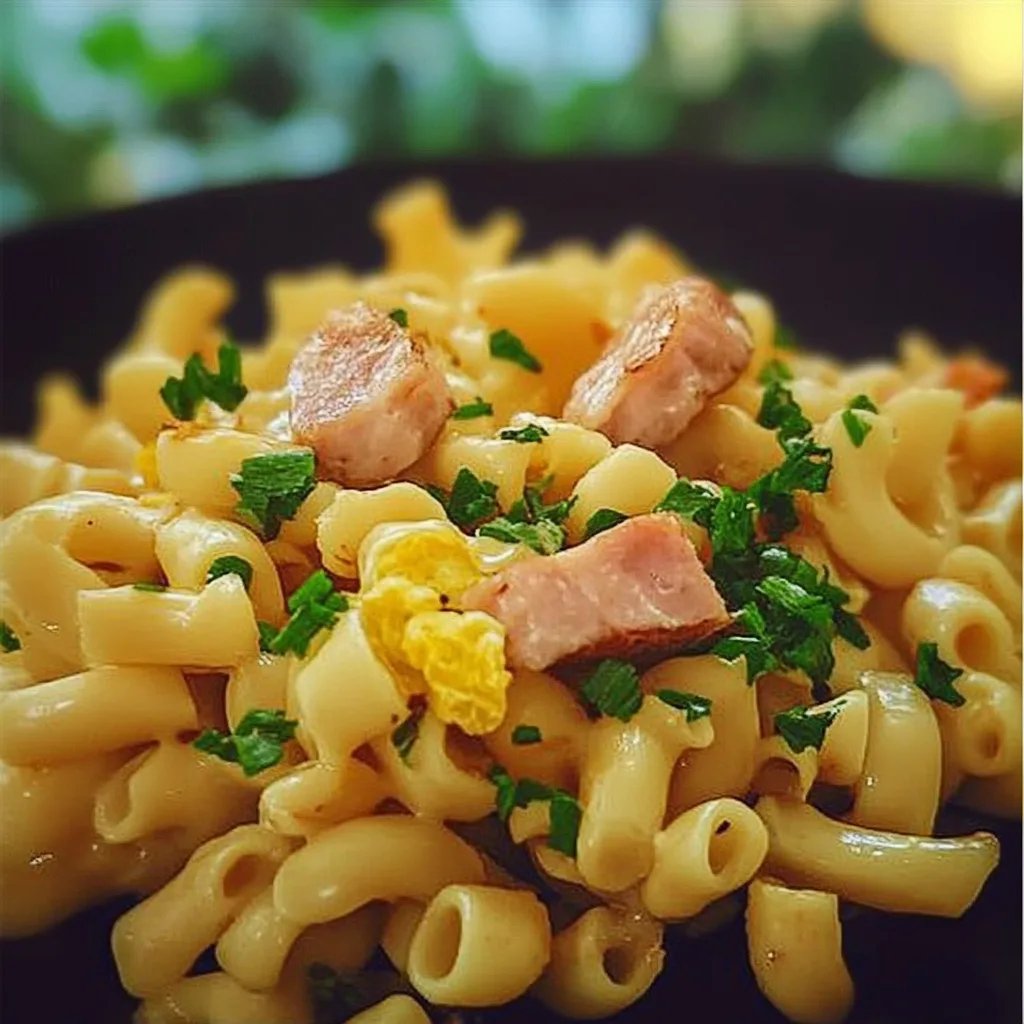 Klassische Schinkennudeln